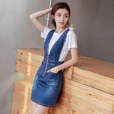 ĐẦM YẾM JEAN CỔ V DÂY KÉO TRƯỚC NGỰC - Y13